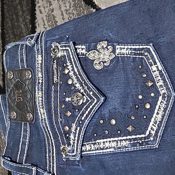 MISS ME BLING STUDDED STRAIGHT DENIM JEAN - Picture 2 of 14